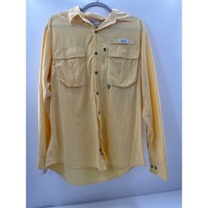 Guide Series Mens Medium Yellow Long Sleeve Fishing Shirt Ventilated Pockets